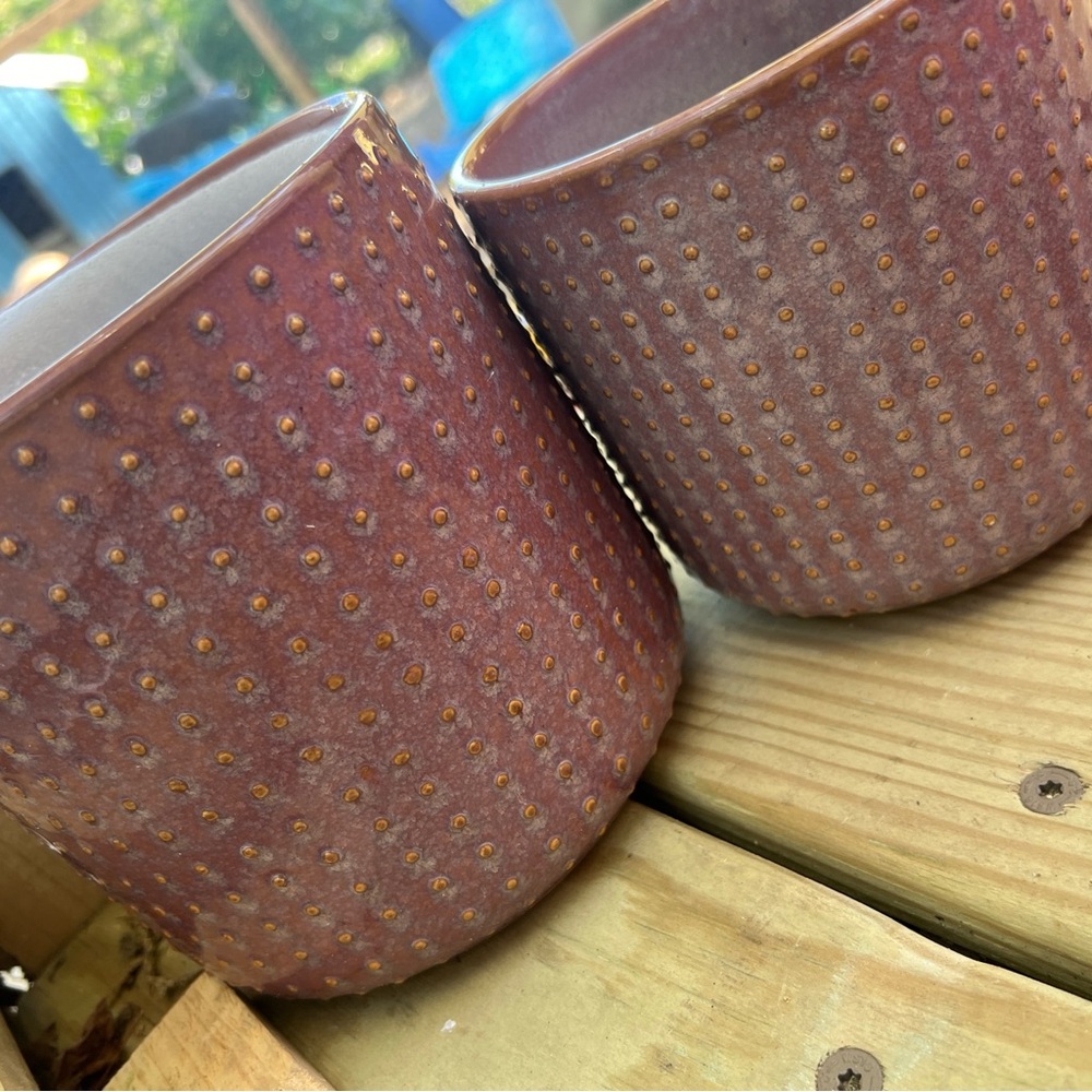 Textured Brown Planter Set